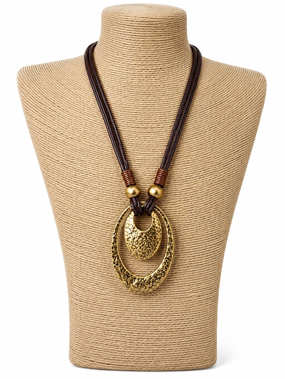 Chunky Boho Western Gold Pendant Necklace